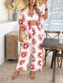 'Splendory' Collared Print Top and Pants Set - Celes Fashion